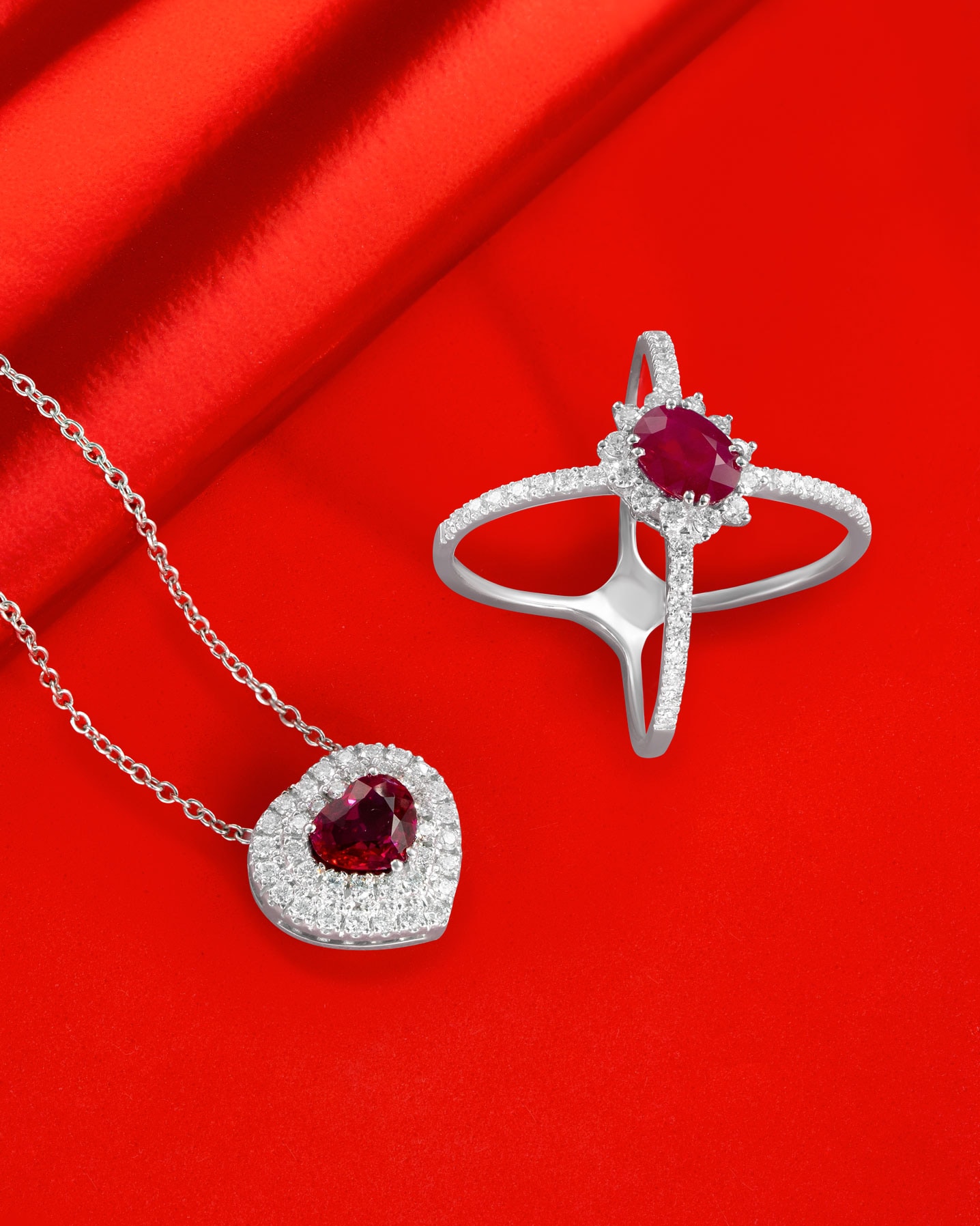 Diamonds&Co shooting gioielli concept cromatico rosso — 6