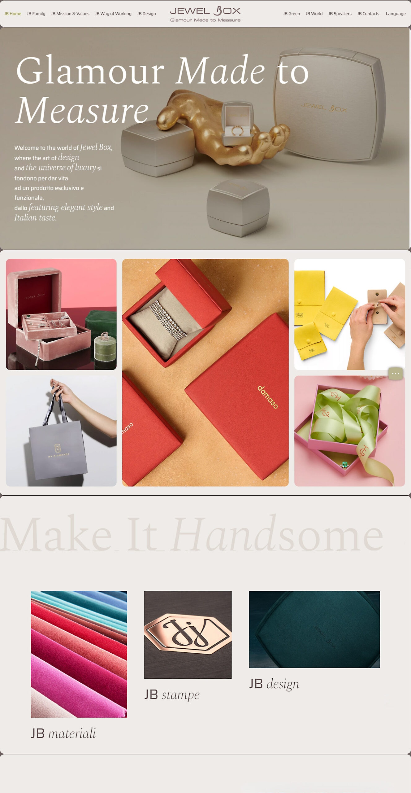 JewelBox sito web — 2