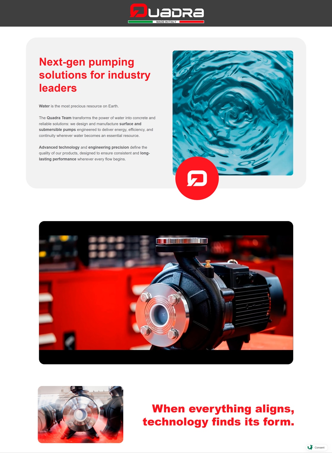 Quadra sito web one page — 2