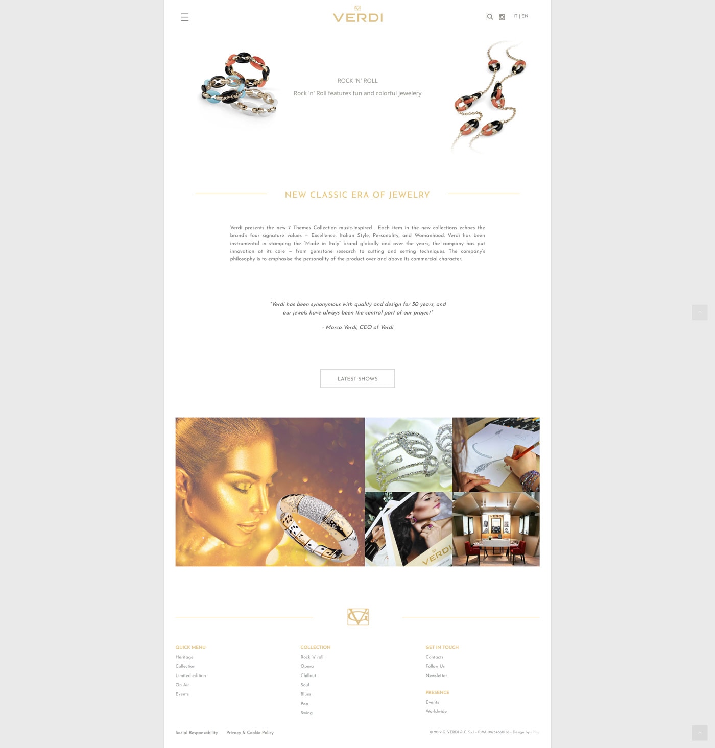 Verdi Gioielli restyling sito web — 2