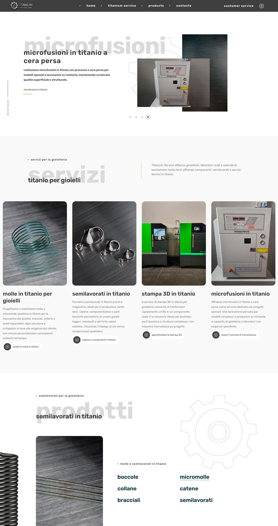 Titanium Service sito web info commerce — 2
